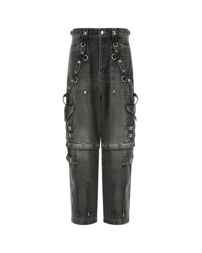 Balenciaga Denim Graphite baggy Raver Jeans in Grey (Gray) for Men - Lyst
