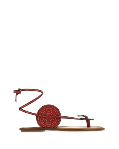 Disc Wraparound Leather Sandals Womens - Editorialist