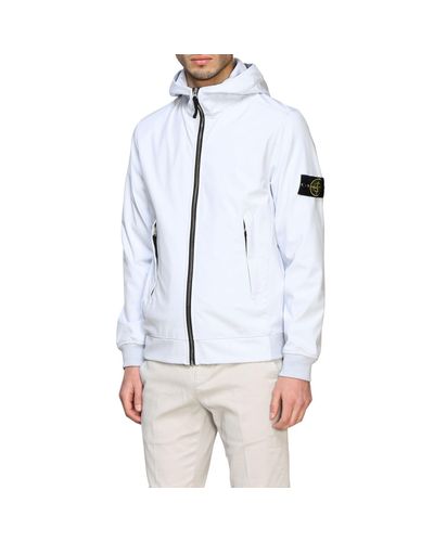 Stone Island Jacket In Sky Blue For Men Lyst
