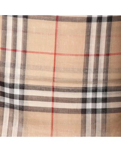 Burberry Classic Giant Check Cashmere Scarf In Camel Natural Lyst