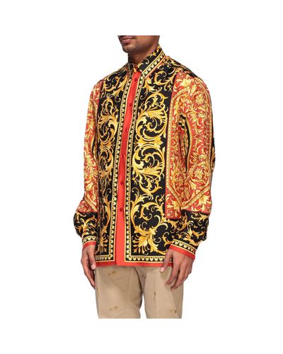 Versace Multicolor Silk Barocco Shirt for Men - Lyst