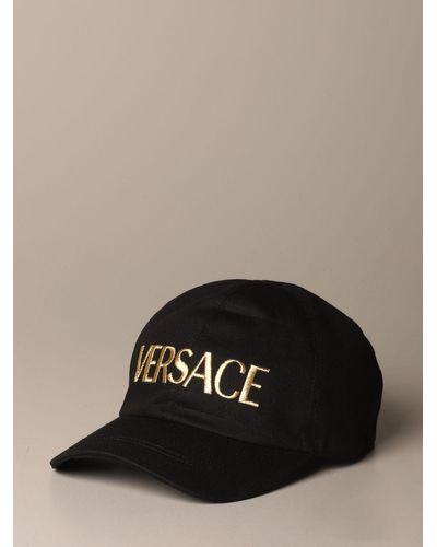 Versace Hat in Black for Men - Lyst