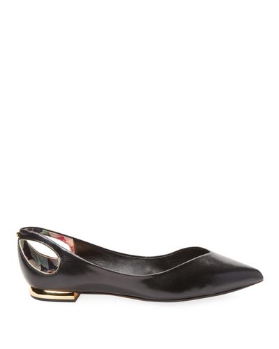 ted baker flat black shoes