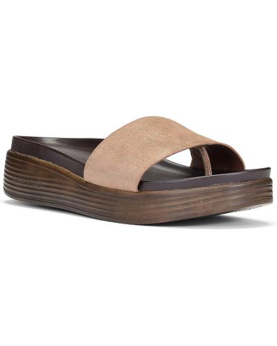 Donald J Pliner Fiji Leather Wedge Sandal in Light Bronze (Brown) - Lyst