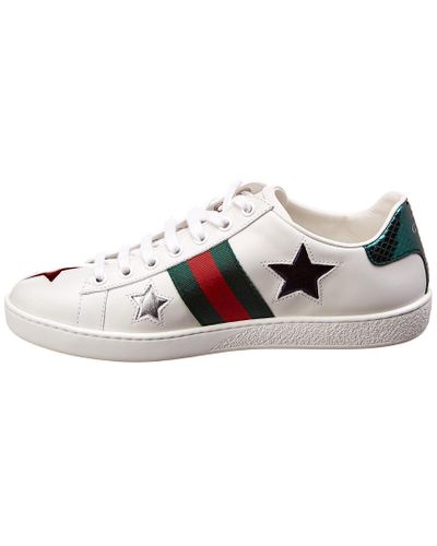 Gucci Ace Star Embroidered Leather Sneaker | Lyst