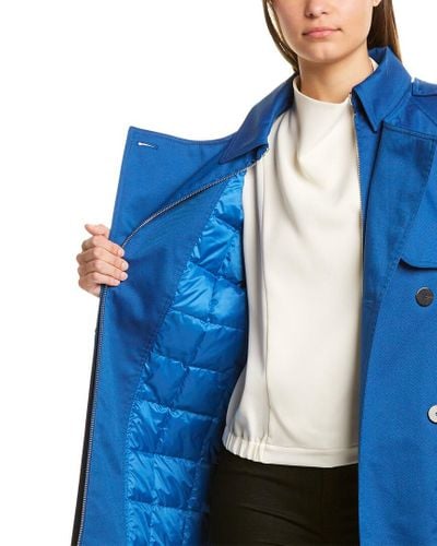 Theory Density Trench Coat In Blue Lyst, Theory Trench Coat Blue