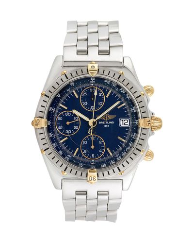 breitling silver and gold watch