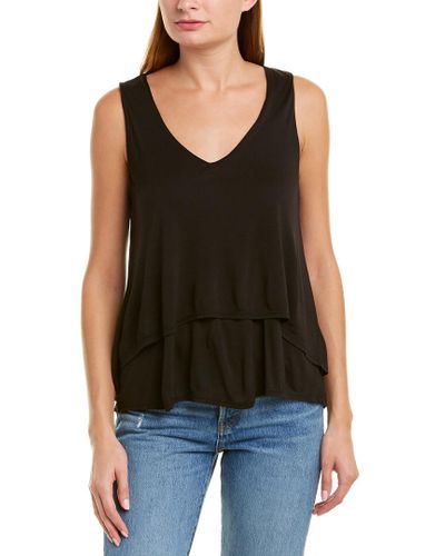 Lanston Double Layer Tank Top in Black - Lyst
