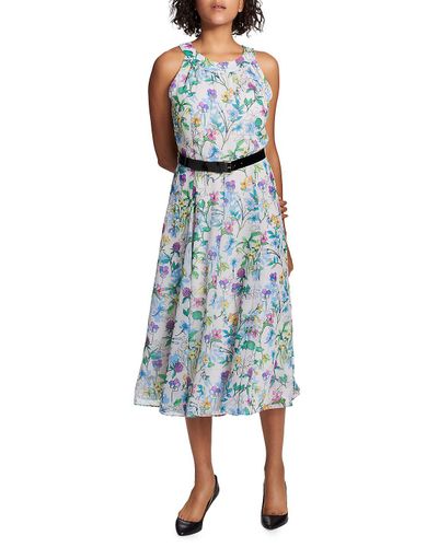 tommy hilfiger belted chiffon midi dress