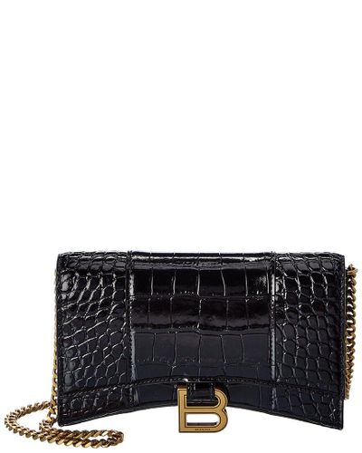 balenciaga women's hourglass wallet on chain