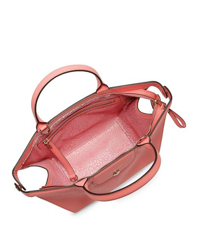 longchamp le pliage heritage leather satchel