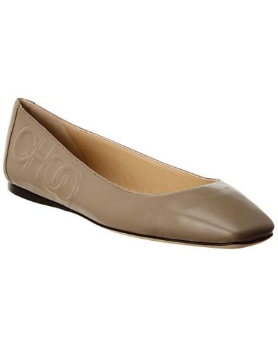 Jimmy Choo Gwenevere Leather Flat in Brown - Lyst