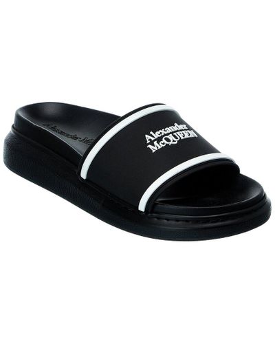 Alexander McQueen Rubber Oversized Hybrid Signature Slide in Black - Lyst