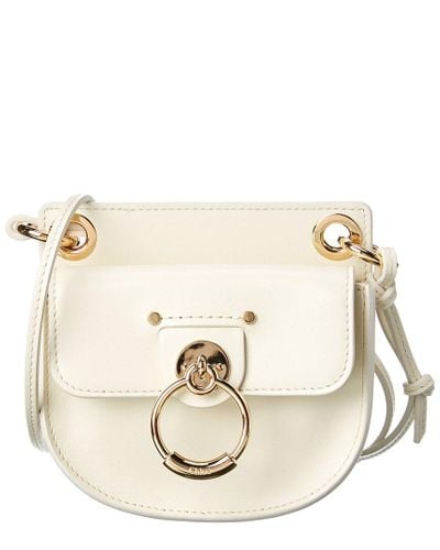 Chloé Tess Mini Leather Camera Bag in Natural - Lyst