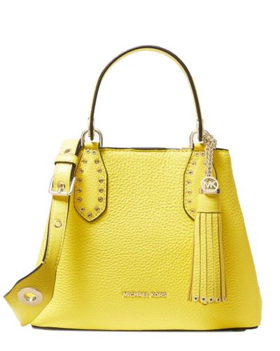 michael kors brooklyn small leather satchel