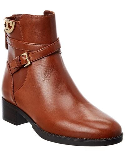 Tory Burch Sidney Leather Bootie in Brown - Lyst