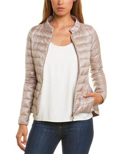 fitted waist puffer jacket