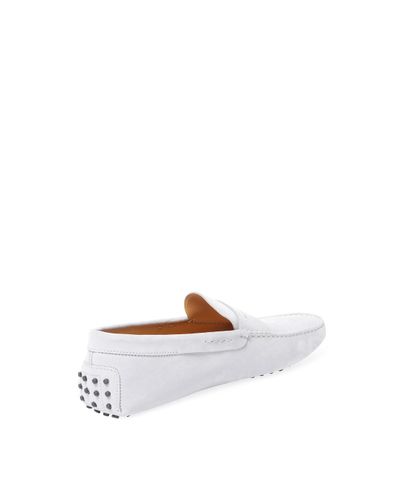 Tod's Leather Mocassino Gommini Nuovo Driving Shoes in White for Men | Lyst