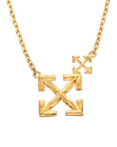 Off-White c/o Virgil Abloh ? Signature Logo Necklace in Metallic - Lyst