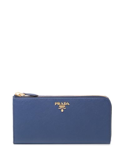 prada saffiano zip around wallet
