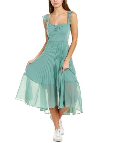 club monaco pleated high low dress