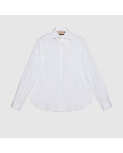 Gucci Cotton Boxy Shirt With Double G - White