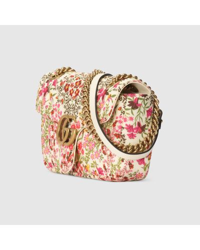 Gucci GG Marmont Small Floral Shoulder Bag - Green