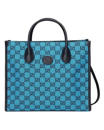 Gucci Borsa shopping GG Multicolor misura piccola - Blu