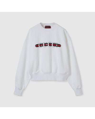Gucci Sweatshirt Aus Baumwolljersey Mit Print - Weiß