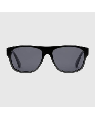 Gucci Sonnenbrille Mit Rechteckigem Rahmen Aus Acetat - Schwarz