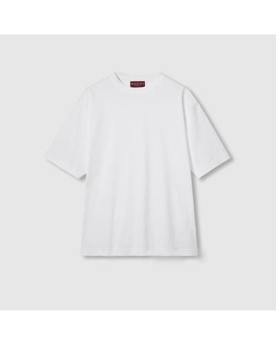 Gucci Cotton Jersey T-shirt With Embroidery - White
