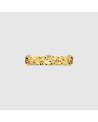 Gucci Ring aus gelbgold mit gg - Mettallic