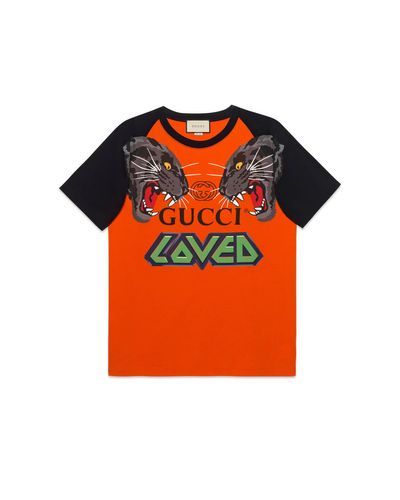 Camiseta Extragrande con Tigres Gucci de hombre de color Naranja | Lyst