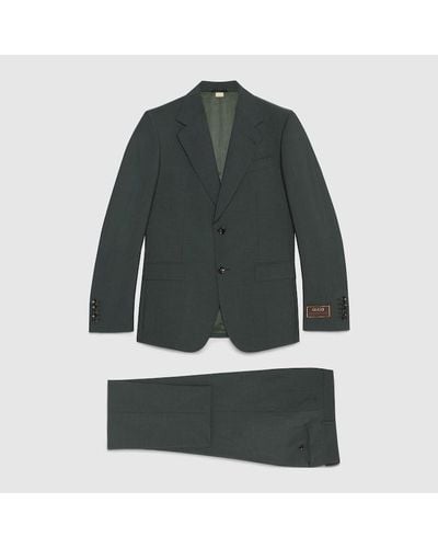 Gucci Anzug Aus Wolle Und Mohair - Grün