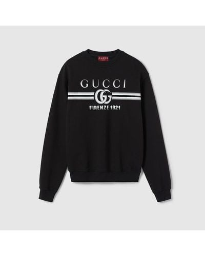 Gucci Sweatshirt Aus Baumwolljersey Mit Print - Schwarz