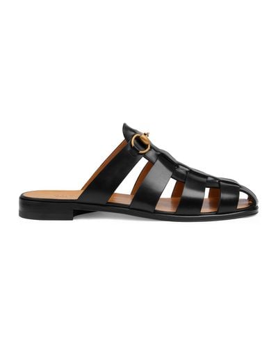 Gucci Slide Sandal With Horsebit - Black