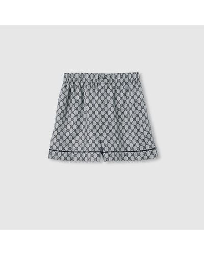 Gucci GG Silk Twill Shorts - Grey