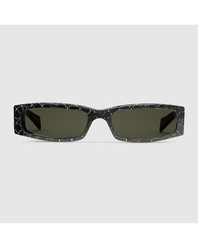 Gucci Rectangular Frame Sunglasses - Green