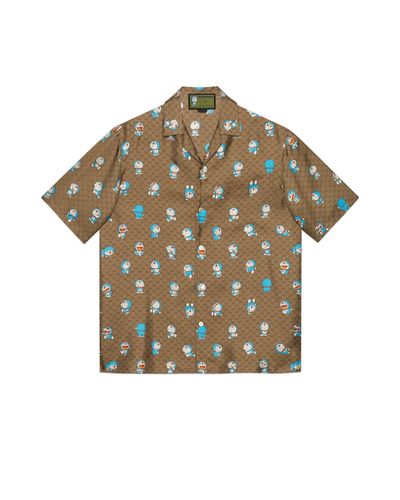 Gucci Doraemon X GG Bowling Shirt - Multicolour