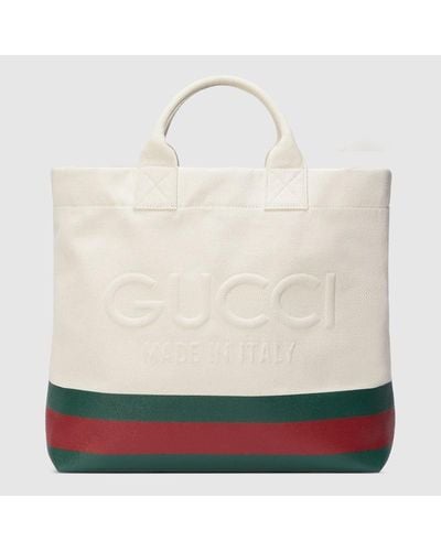 Gucci Cabas En Toile Avec Détail Embossé - Blanc