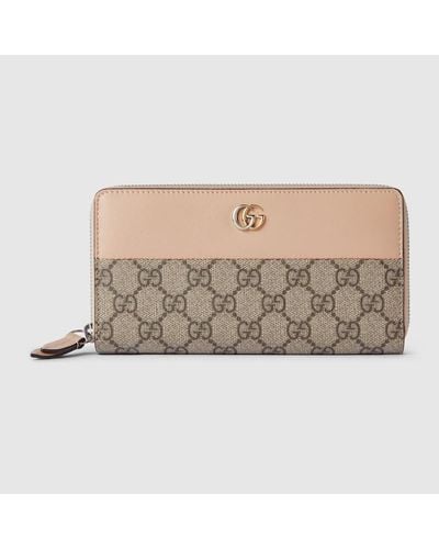 Gucci GG Marmont Brieftasche Mit Rundumreißverschluss - Natur