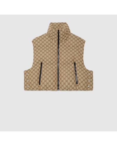 Gucci GG Canvas Padded Gilet - Natural
