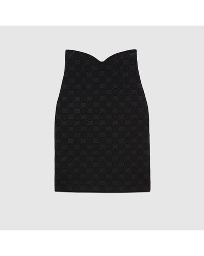 Gucci GG Crêpe Viscose Skirt - Black
