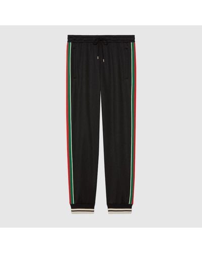 Gucci Striped-panel Tapered Woven-blend jogging Bottom - Black
