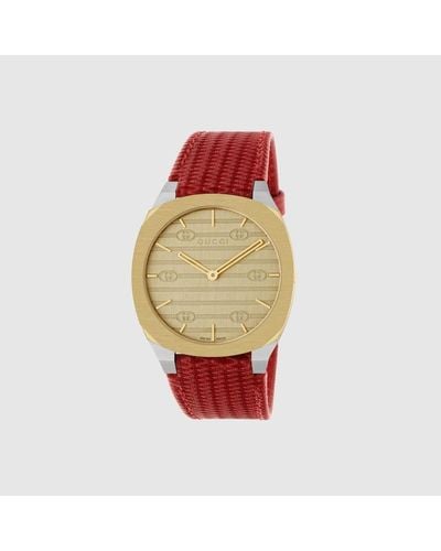 Gucci Reloj 25H de 34mm - Rojo