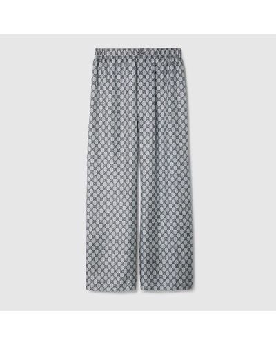 Gucci GG Silk Twill Trousers - Grey