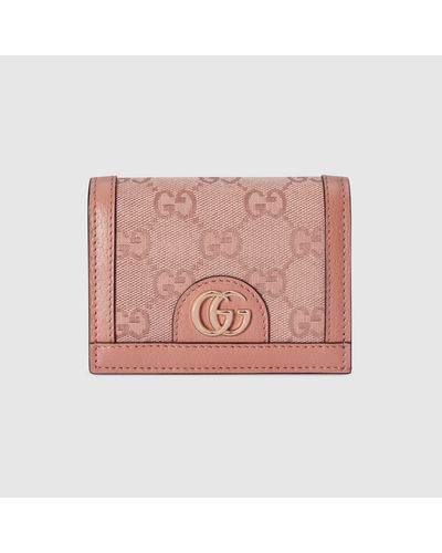 Gucci Ophidia GG Card Case Wallet - Pink