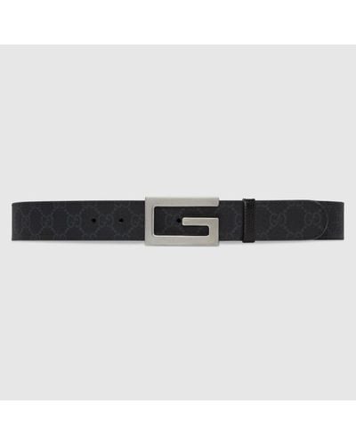 Gucci Cinturón Reversible con Hebilla de G Cuadrada - Negro