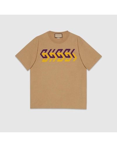 Gucci Cotton Jersey T-shirt With Print - Natural
