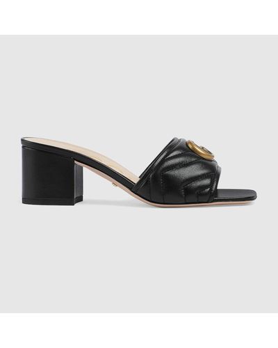 Gucci Sandalia Tipo Chancla con Doble G Para Mujer - Negro